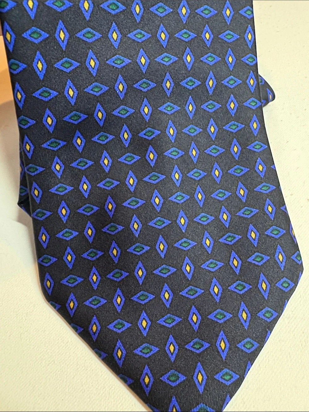 Fendi Black and Blue Patterned Silk Tie